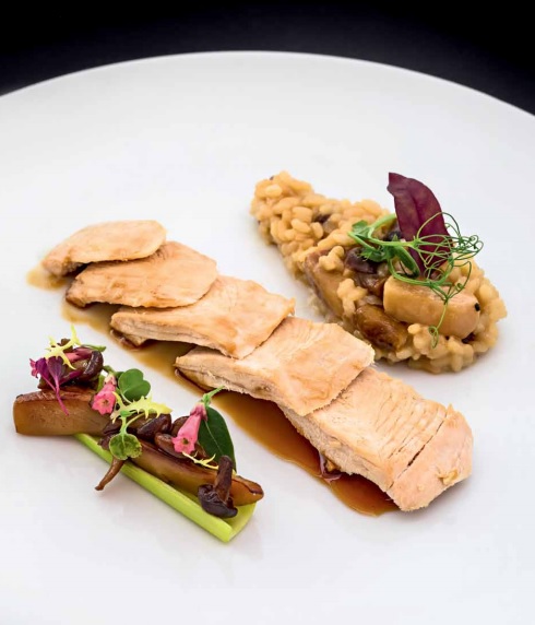 Куриная грудка с грибным ризотто